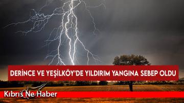 Derince ve Yeşilköy’de yıldırım yangına sebep oldu