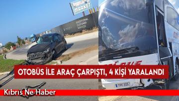 Otobüs ile araç çarpıştı, biri bebek 4 kişi yaralandı