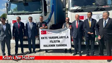 KKTC’den Gazze’ye insani yardım taşıyan 2 tır gönderildi