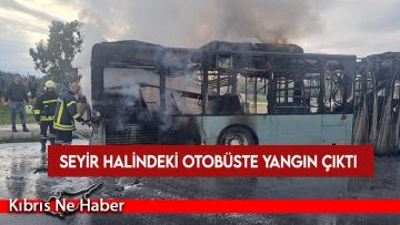 İçinde yolcular bulunan okul otobüsünde yangın…