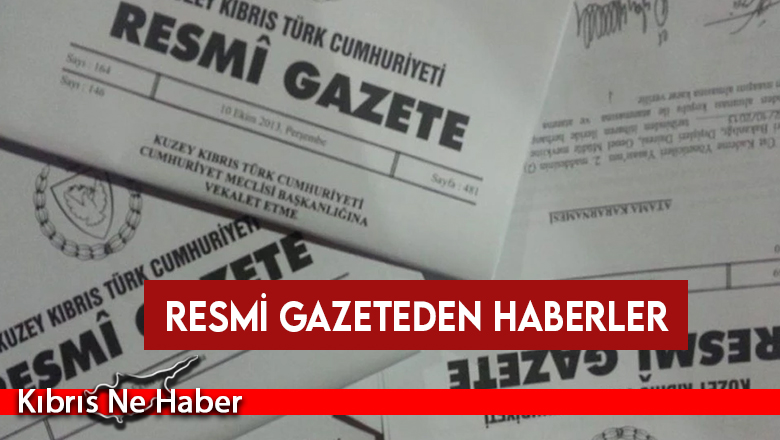 Resmi Gazeteden haberler…