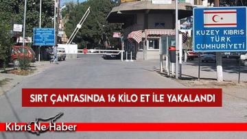 Sırt çantasında 16 kilo et ile yakalandı