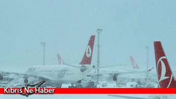 İstanbul’daki kar yağışı nedeniyle THY’nin Ercan uçuşları iptal oldu