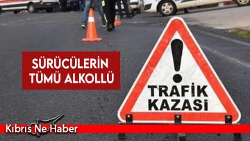 Beş trafik kazası: Biri ağır dört yaralı, dört tutuklu: Sürücülerin tümü alkollü