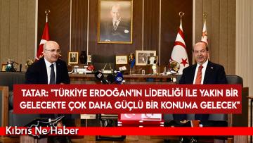 Cumhurbaşkanı Tatar, Mehmet Şimşek’i kabul etti