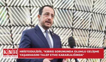 Hristodulidis, “Kıbrıs sorununda olumlu gelişme yaşanmasını talep etme kararlılığında”