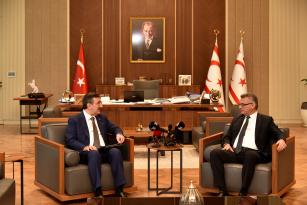 Erhürman, TC Cumhurbaşkanı Yardımcısı Yılmaz’ı kabul etti