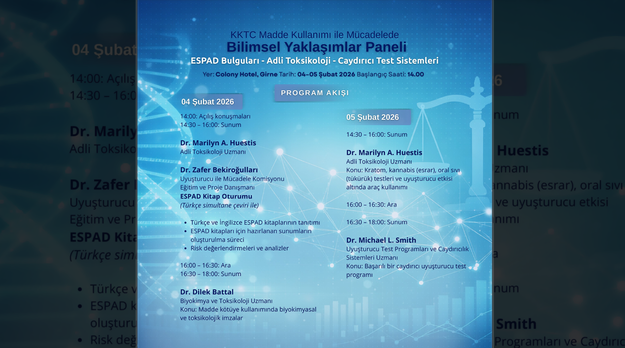 “KKTC Madde Kullanımı ile Mücadelede Bilimsel Yaklaşımlar Paneli” düzenlenecek