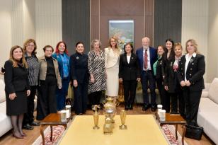 Nilden Bektaş Erhürman, Uluslararası Inner Wheel Dünya Başkanı Kay Morland ve beraberindeki heyetle görüştü