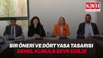 Hukuk, Siyasi İşler, Dışilişkiler ve Savunma Komitesi bir öneri ve dört yasa tasarısını Genel Kurul’a sevk etti