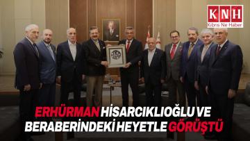 Cumhurbaşkanı Tufan Erhürman, Türkiye Odalar ve Borsalar Birliği Başkanı Rifat Hisarcıklıoğlu ve beraberindeki heyeti kabul etti
