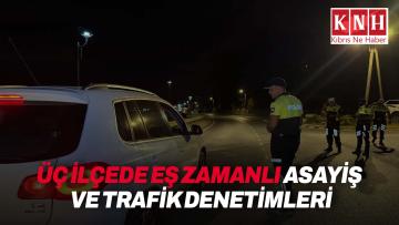 Üç ilçede eş zamanlı asayiş ve trafik denetimleri yapıldı