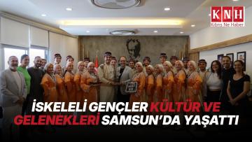 İskele Belediyesi Halk Dansları heyeti İskele Belediye Başkanı Sadıkoğlu’nu ziyaret etti